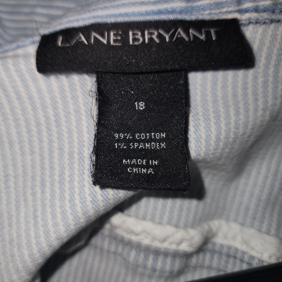 Lane Bryant Sleeveless Denim Vest - Blue Striped, Size 18 - Picture 3 of 3